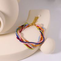 Casual Simple Style Multicolor Mixed Materials Beaded Plating 18k Gold Plated Women's Bracelets main image 3