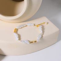 Einfacher Stil Irregulär Süßwasserperle Kupfer Perle Überzug 18 Karat Vergoldet Frau Armbänder main image 5