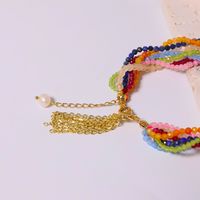 Casual Simple Style Multicolor Mixed Materials Beaded Plating 18k Gold Plated Women's Bracelets main image 5