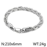Classic Style Solid Color Titanium Steel Plating Chain 18K Gold Plated Men's Bracelets sku image 5