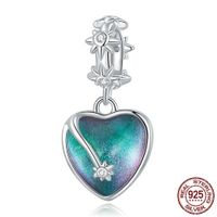 Simple Style Heart Shape Sterling Silver Inlay Rhinestones Charms Jewelry Accessories sku image 4