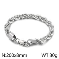 Classic Style Solid Color Titanium Steel Plating Chain 18K Gold Plated Men's Bracelets sku image 17