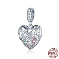 Simple Style Heart Shape Sterling Silver Inlay Rhinestones Charms Jewelry Accessories sku image 16