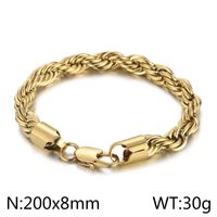 Classic Style Solid Color Titanium Steel Plating Chain 18K Gold Plated Men's Bracelets sku image 23