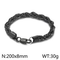 Classic Style Solid Color Titanium Steel Plating Chain 18K Gold Plated Men's Bracelets sku image 26
