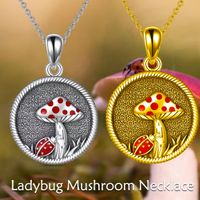 Cute Retro Beetles Mushroom Alloy Enamel Plating Unisex Pendant Necklace main image 6