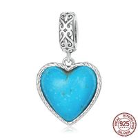 Simple Style Heart Shape Sterling Silver Inlay Rhinestones Charms Jewelry Accessories sku image 7