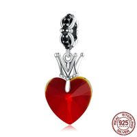 Simple Style Heart Shape Sterling Silver Inlay Rhinestones Charms Jewelry Accessories sku image 15