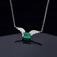 Elegant Classic Style Square Bow Knot Sterling Silver Inlay Artificial Gemstones Necklace main image 4