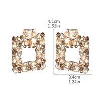 1 Pair Glam Luxurious Shiny Square Plating Inlay Alloy Rhinestones Zircon Drop Earrings main image 2