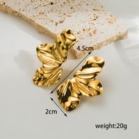 1 Pair Ig Style Retro Leaves Flower Plating Stainless Steel 18k Gold Plated Drop Earrings main image 2