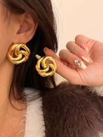1 Pair Ig Style Retro Geometric Plating Alloy Gold Plated Silver Plated Ear Studs main image 1