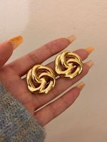 1 Pair Ig Style Retro Geometric Plating Alloy Gold Plated Silver Plated Ear Studs main image 8
