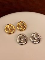 1 Pair Ig Style Retro Geometric Plating Alloy Gold Plated Silver Plated Ear Studs main image 7