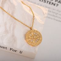Retro Simple Style Constellation Sterling Silver Plating Inlay Zircon Gold Plated Silver Plated Pendant Necklace sku image 1