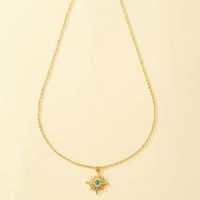 Simple Style Sun Alloy Zinc Plating Inlay Turquoise Women's Pendant Necklace main image 1