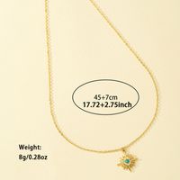 Simple Style Sun Alloy Zinc Plating Inlay Turquoise Women's Pendant Necklace main image 2