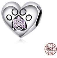 أسلوب بسيط شكل القلب الفضة الاسترليني ترصيع أحجار الراين عيد الحب اكسسوارات المجوهرات sku image 1