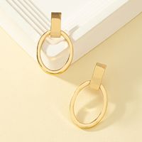 1 Pair Casual Classic Style Oval Plating Alloy Zinc Drop Earrings main image 3