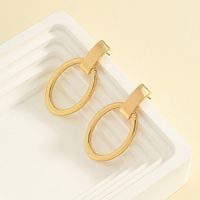 1 Pair Casual Classic Style Oval Plating Alloy Zinc Drop Earrings main image 4