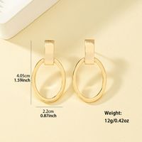 1 Pair Casual Classic Style Oval Plating Alloy Zinc Drop Earrings main image 2