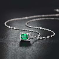 Elegant Classic Style Square Bow Knot Sterling Silver Inlay Artificial Gemstones Necklace main image 8