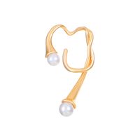 1 Piece Simple Style Solid Color Inlay Alloy Pearl Ear Cuffs main image 5