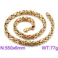 Modern Style Simple Style Solid Color Stainless Steel Plating 18K Gold Plated Men'S Necklace sku image 28