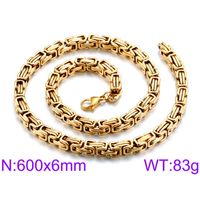 Modern Style Simple Style Solid Color Stainless Steel Plating 18K Gold Plated Men'S Necklace sku image 38