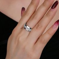 Stainless Steel Gold Plated Simple Style Round Plating Inlay Zircon Rings main image 5