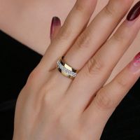 Stainless Steel Gold Plated Simple Style Round Plating Inlay Zircon Rings main image 8