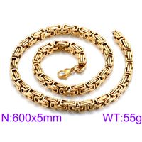 Modern Style Simple Style Solid Color Stainless Steel Plating 18K Gold Plated Men'S Necklace sku image 23