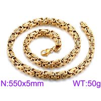 Modern Style Simple Style Solid Color Stainless Steel Plating 18K Gold Plated Men'S Necklace sku image 15