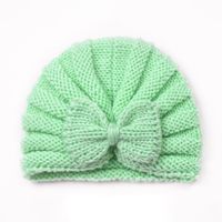 Children Unisex Fashion Solid Color Bow Knot Knitted Wool Cap sku image 5