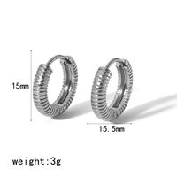 1 Pair Simple Style Round Polishing Plating Stainless Steel 18k Gold Plated Earrings main image 3