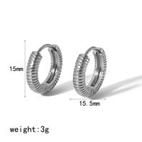 1 Pair Simple Style Round Polishing Plating Stainless Steel 18k Gold Plated Earrings sku image 1