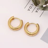1 Pair Simple Style Round Polishing Plating Stainless Steel 18k Gold Plated Earrings main image 6