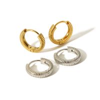 1 Pair Simple Style Round Polishing Plating Stainless Steel 18k Gold Plated Earrings main image 7
