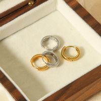 1 Pair Simple Style Round Polishing Plating Stainless Steel 18k Gold Plated Earrings main image 4