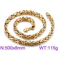 Modern Style Simple Style Solid Color Stainless Steel Plating 18K Gold Plated Men'S Necklace sku image 35