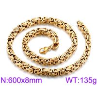 Modern Style Simple Style Solid Color Stainless Steel Plating 18K Gold Plated Men'S Necklace sku image 49
