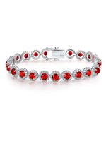 Luxueux Brillant Rond Le Cuivre Placage Incruster Zircon Or Blanc Plaqué Plaqué Or Bracelets sku image 5