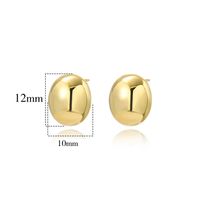 1 Pair Simple Style Oval Plating Brass Ear Studs main image 5