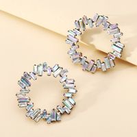 1 Pair Simple Style Round Rhinestone Diamond Zircon Women's Earrings sku image 4