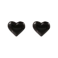 1 Pair Simple Style Heart Shape Stoving Varnish Alloy Ear Studs main image 3