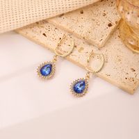 1 Pair Sweet Water Droplets Plating Inlay Alloy Artificial Gemstones Drop Earrings main image 5