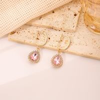 1 Pair Sweet Water Droplets Plating Inlay Alloy Artificial Gemstones Drop Earrings sku image 2