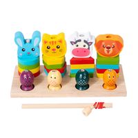 Building Toys Rabbit Cows Cat Wood Toys main image 2
