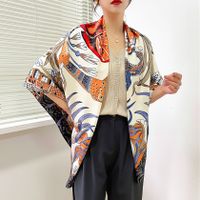 Women's Elegant Business Color Block Polyester Printing Silk Scarf main image 4