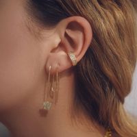 1 Pair Ig Style French Style Simple Style Butterfly Plating Inlay Copper Zircon 18k Gold Plated Ear Cuffs Ear Line main image 1